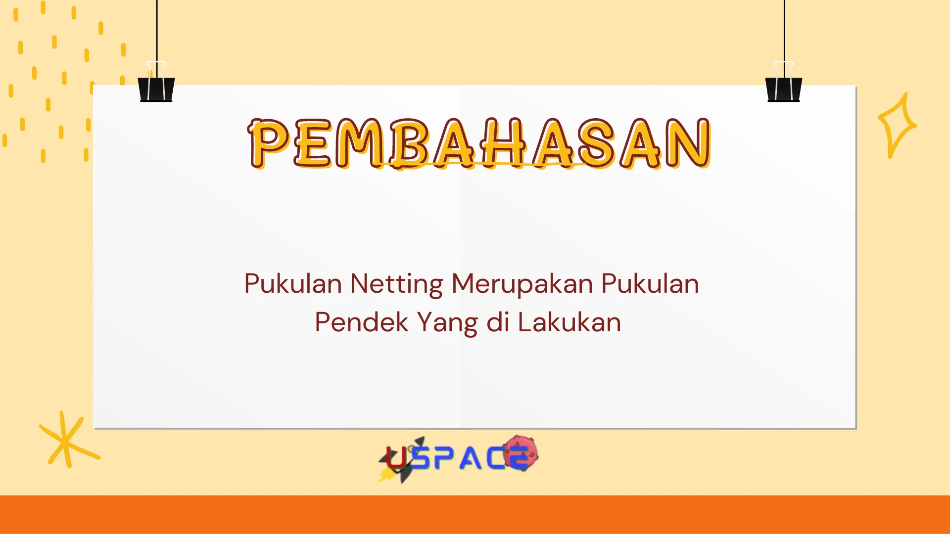 Pukulan Netting Merupakan Pukulan Pendek Yang di Lakukan
