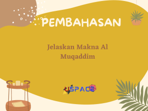 Jelaskan Makna Al Muqaddim