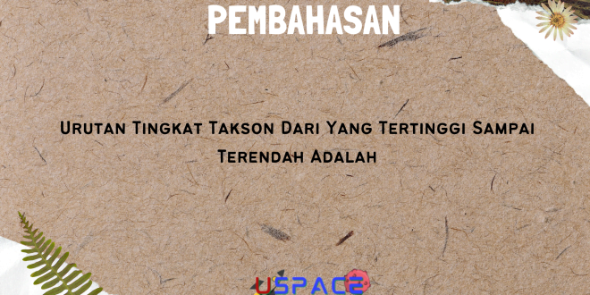 Urutan Tingkat Takson Dari Yang Tertinggi Sampai Terendah Adalah