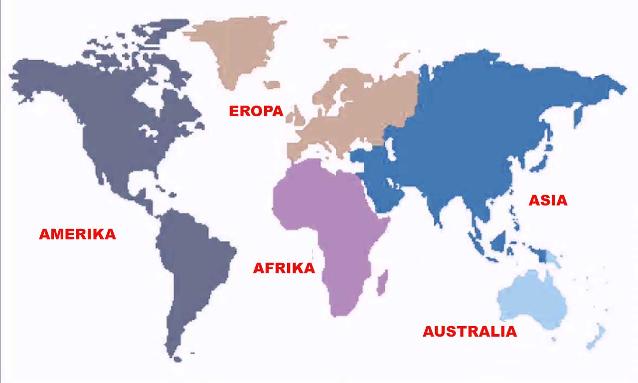 Luas Lautan Benua Asia Eropa Amerika Afrika dan Australia