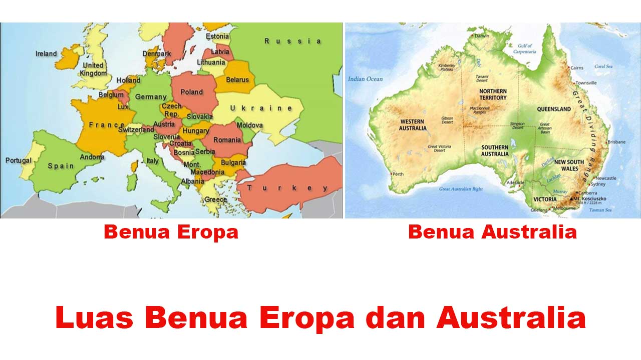 Luas Benua Eropa dan Australia