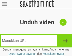 Menggunakan situs web Savefromnet