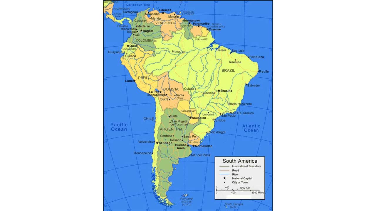 peta amerika selatan
