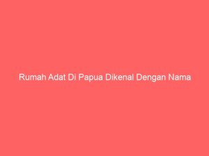 rumah adat di papua dikenal dengan nama 10001