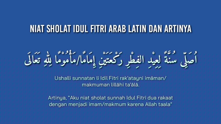 Niat Sholat Idul Fitri