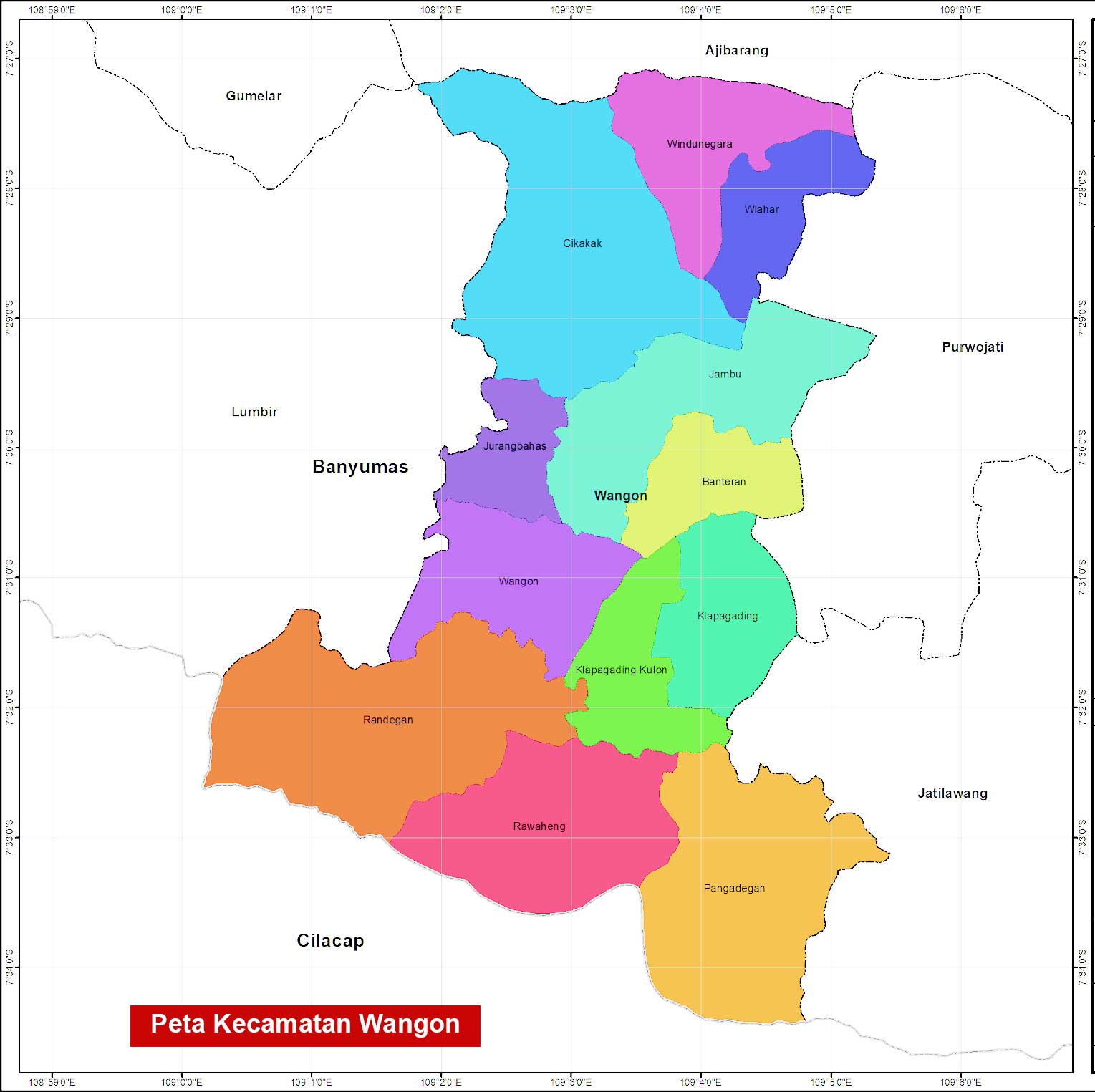 Peta Kecamatan Wangon