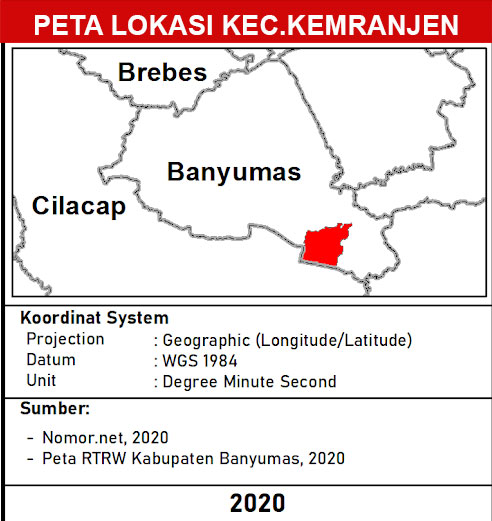 Kecamatan Kemranjen, Kabupaten Banyumas lengkap peta dan 15 desa 1 Peta lokasi Kecamatan Kemranjen