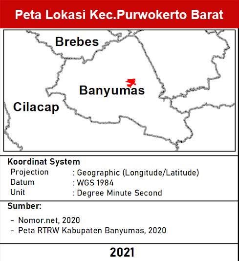 Peta lokasi Kecamatan Purwokerto Barat