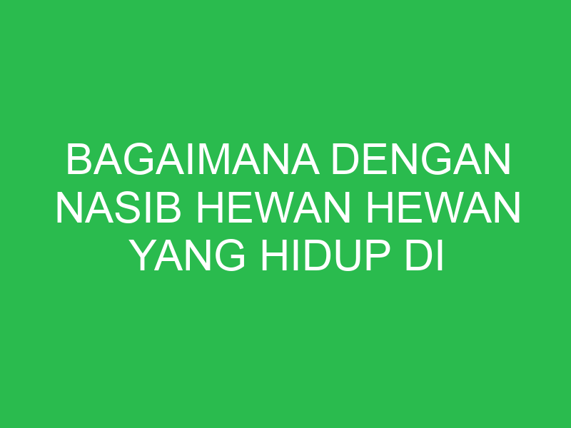 bagaimana dengan nasib hewan hewan yang hidup di hutan 32884