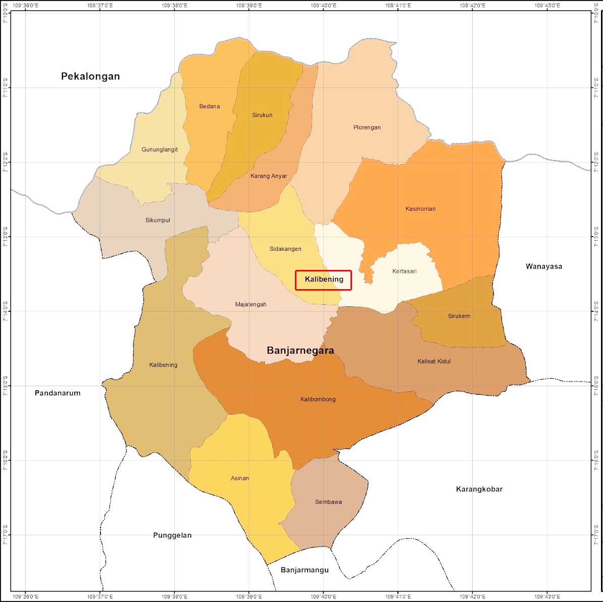 peta Kecamatan Kalibening, banjarnegara