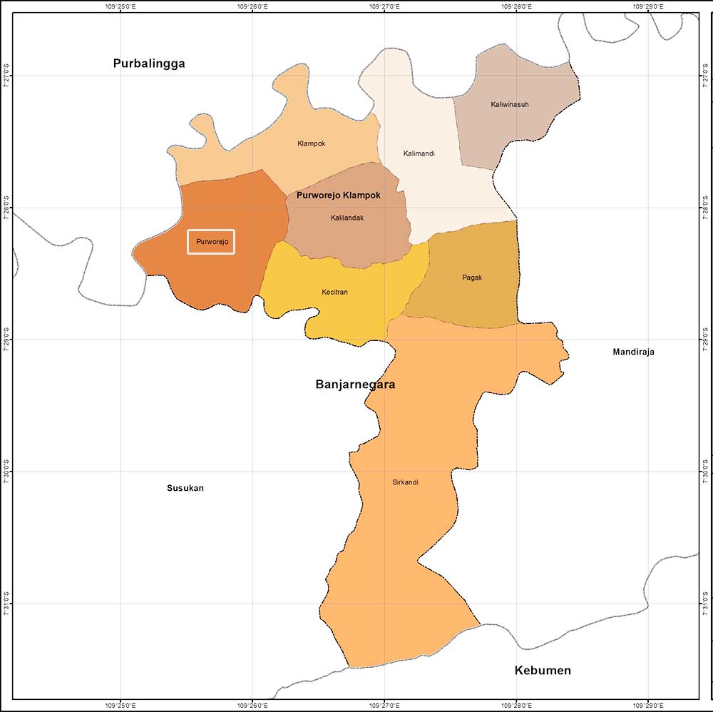 peta Kecamatan Purworejo Klampok, banjarnegara