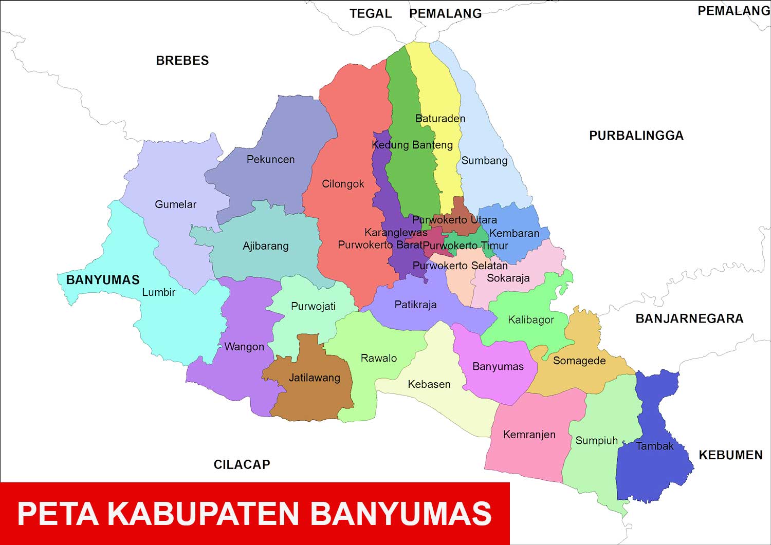 peta kabupaten banyumas jawa tengah