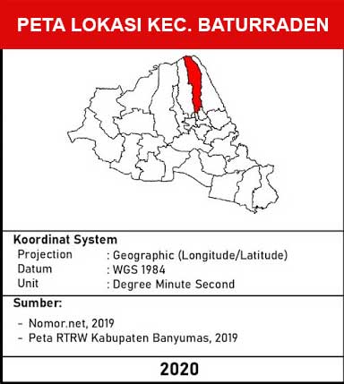 peta lokasi Kecamatan Baturraden
