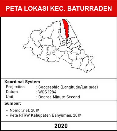 Kecamatan Baturraden, Kabupaten Banyumas lengkap peta dan 12 desa 1 peta lokasi Kecamatan Baturraden