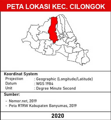 Kecamatan Cilongok, Kabupaten Banyumas lengkap dengan peta dan 20 desa 1 peta lokasi Kecamatan Cilongok