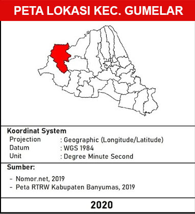 Kecamatan Gumelar, Kabupaten Banyumas lengkap dengan peta dan 10 Desa 1 peta lokasi Kecamatan Gumelar