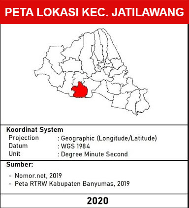 Kecamatan Jatilawang, Kabupaten Banyumas lengkap dengan peta dan 11 desa 1 peta lokasi Kecamatan Jatilawang