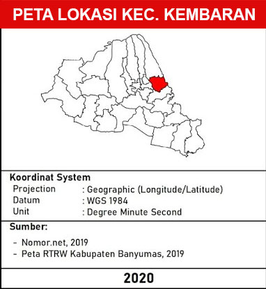 Kecamatan Kembaran, Kabupaten Banyumas lengkap peta dan 16 desa 1 peta lokasi Kecamatan Kembaran