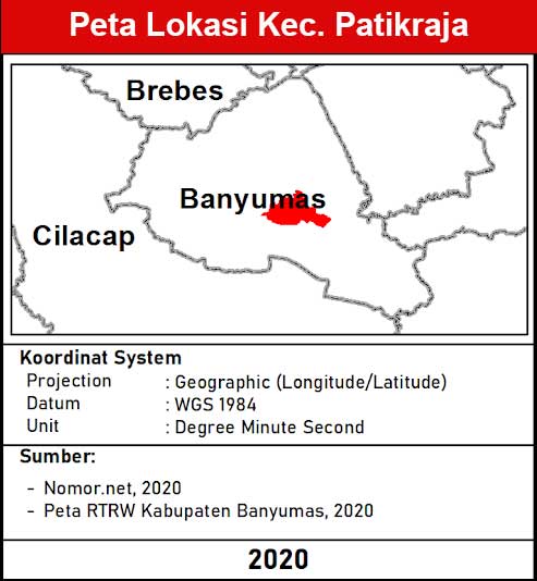 Kecamatan Patikraja, Kabupaten Banyumas lengkap peta dan 12 desa 1 peta lokasi Kecamatan Patikraja
