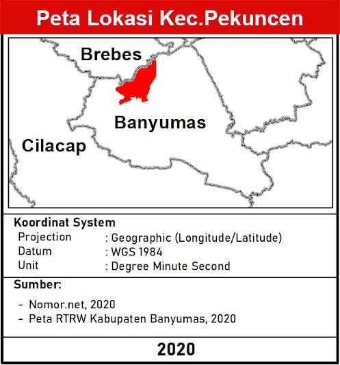 Kecamatan Pekuncen, Kabupaten Banyumas lengkap peta dan 16 desa 1 peta lokasi Kecamatan Pekuncen