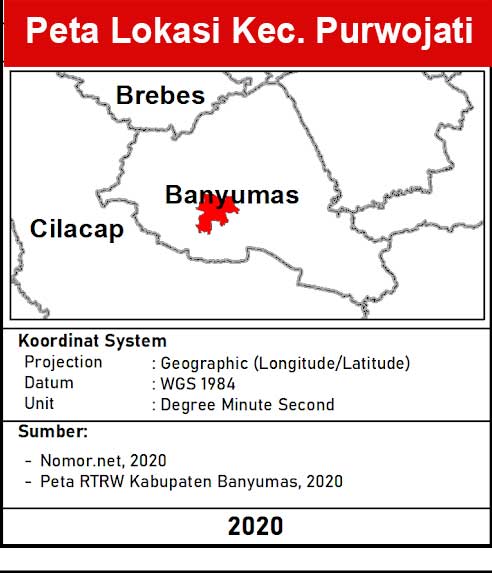 Kecamatan Purwojati Kabupaten Banyumas lengkap peta dan 10 desa 1 peta lokasi Kecamatan Purwojati