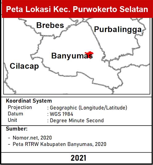 peta lokasi Kecamatan Purwokerto Selatan