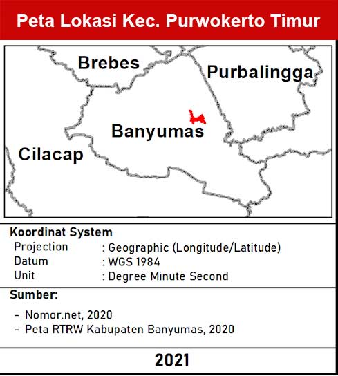 peta lokasi Kecamatan Purwokerto Timur