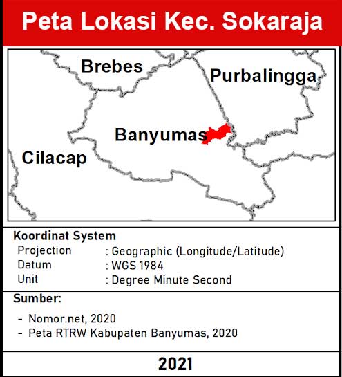 Kecamatan Sokaraja, Kabupaten Banyumas lengkap peta dan 17 desa 1 peta lokasi Kecamatan Sokaraja