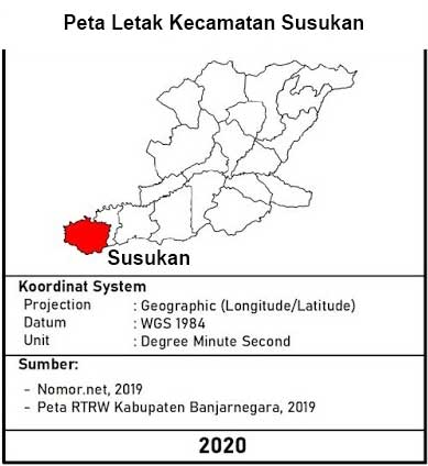 peta lokasi Kecamatan Susukan