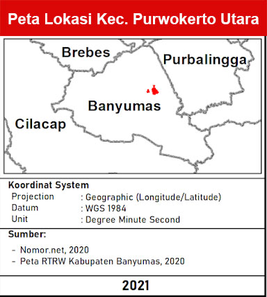 peta lokasi kecamatan Purwokerto Utara