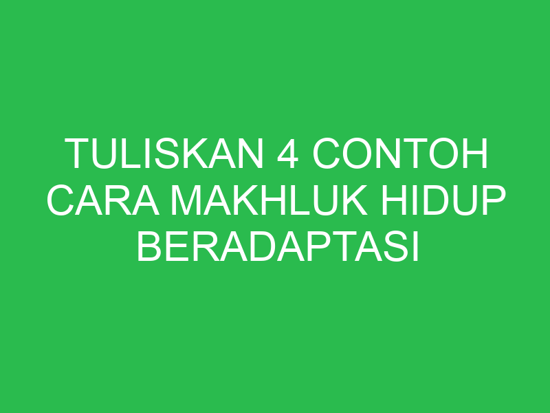 tuliskan 4 contoh cara makhluk hidup beradaptasi dengan lingkungan 32807