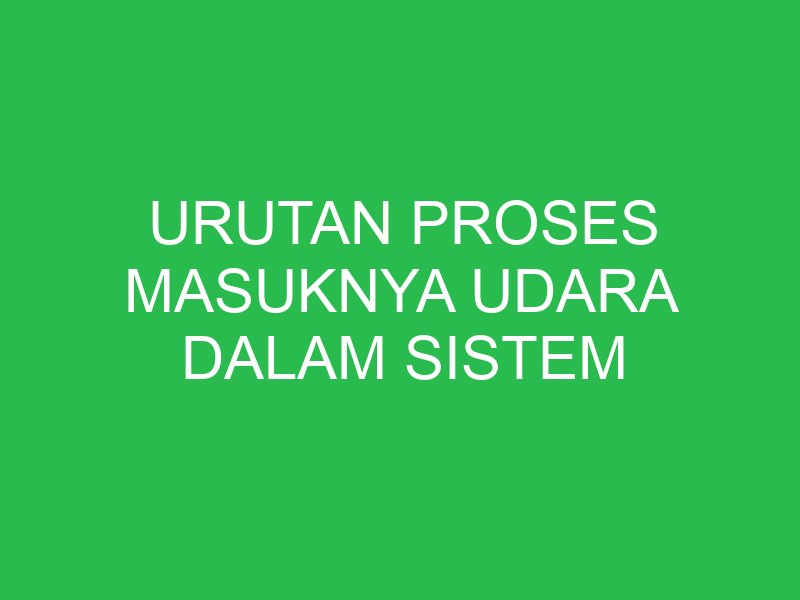 urutan proses masuknya udara dalam sistem pernapasan yang tepat adalah 32789