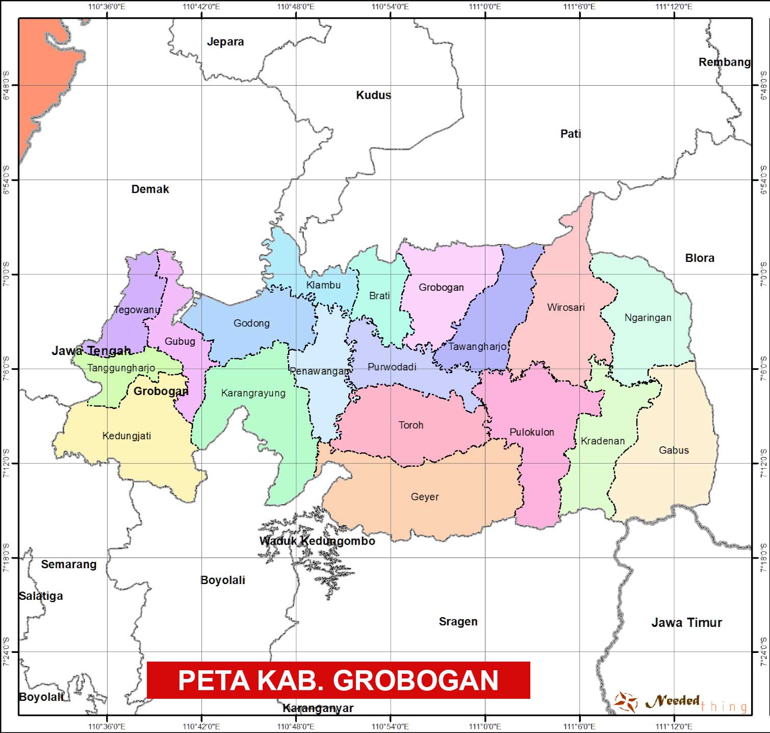 Peta Kabupaten Grobogan