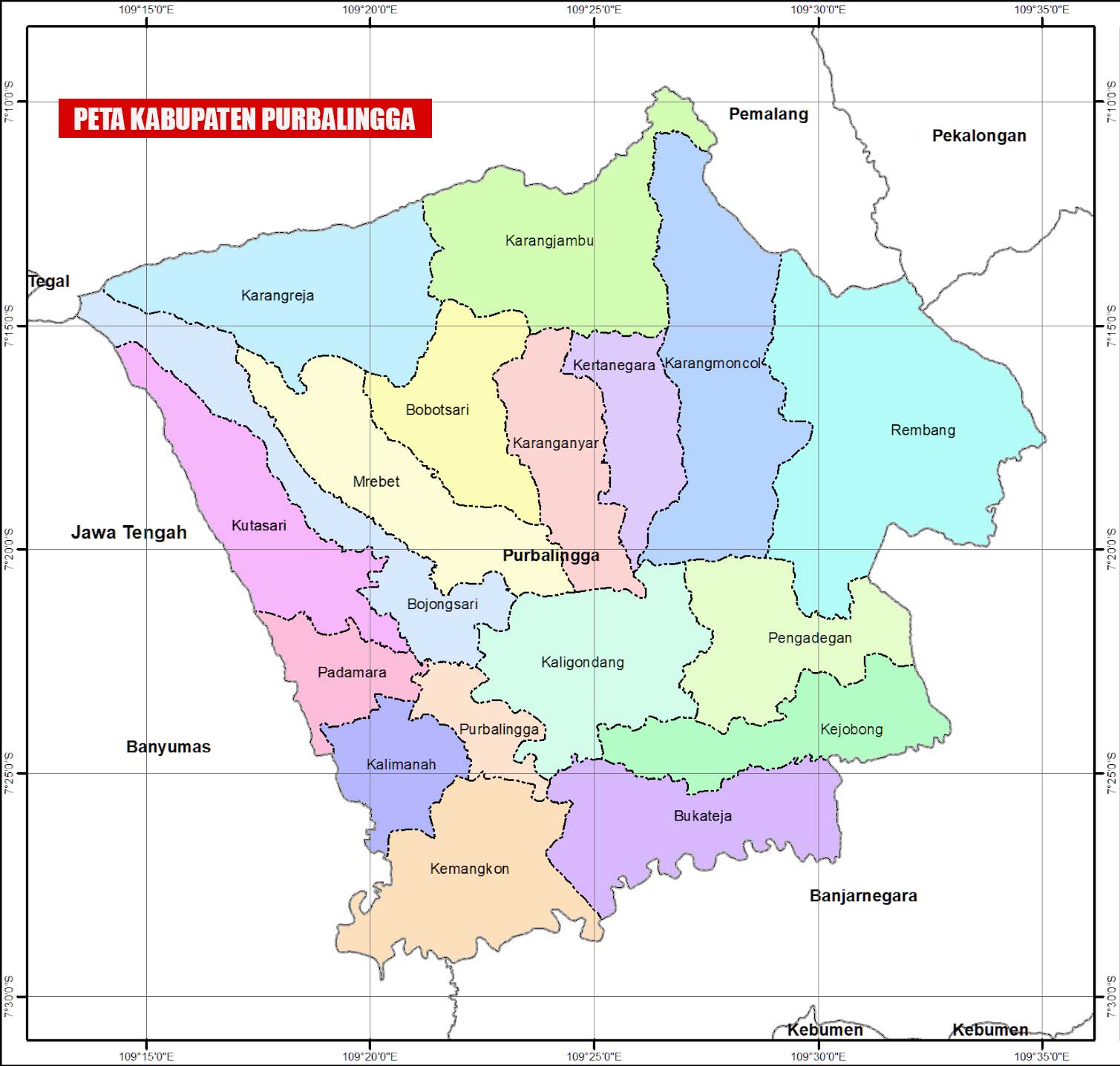Peta Kabupaten Purbalingga