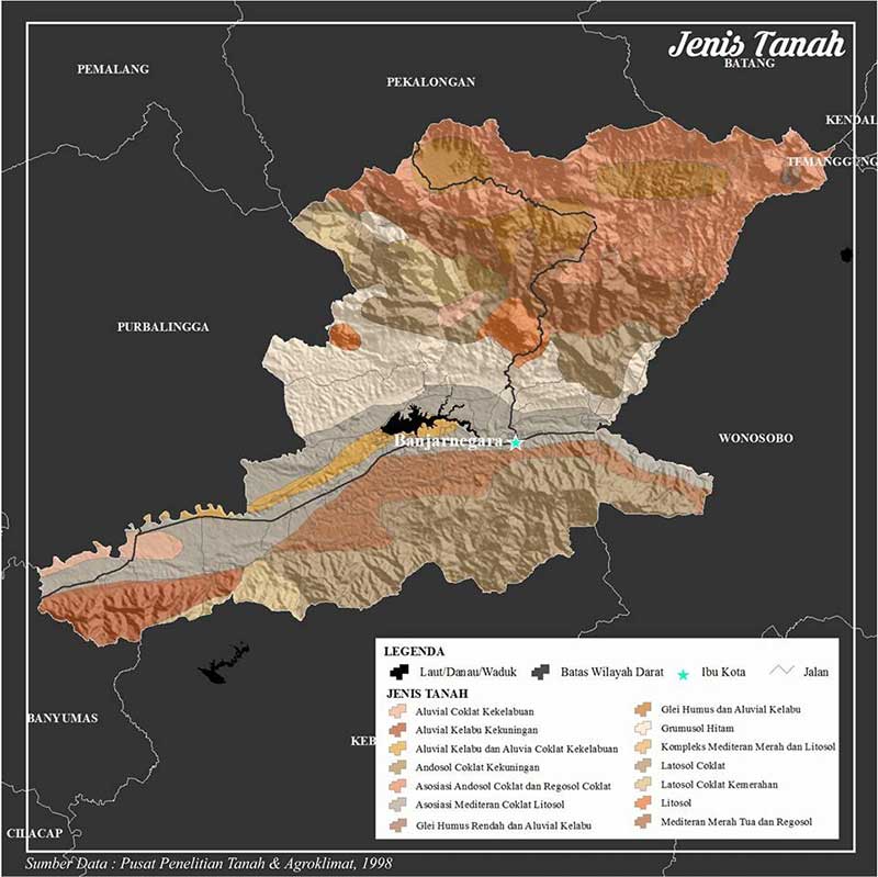Peta jenis tanah Kabupaten Banjarnegara