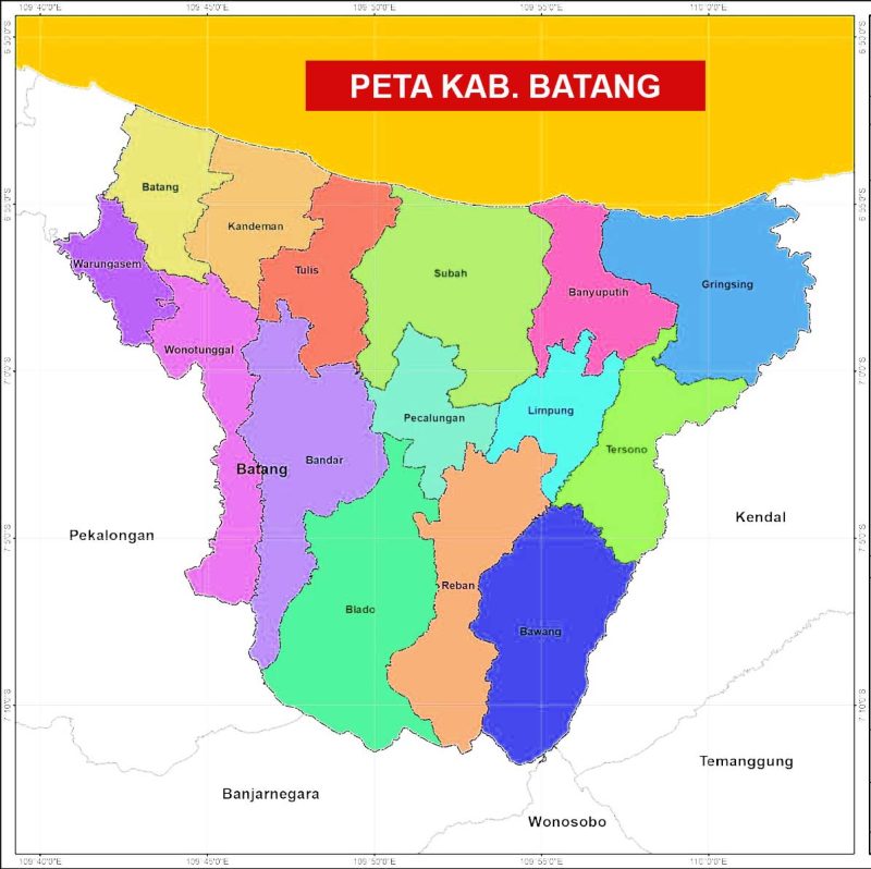 Peta Kabupaten Batang Provinsi Jawa Tengah | Uspace.id