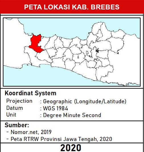 Peta lokasi Kabupaten Brebes