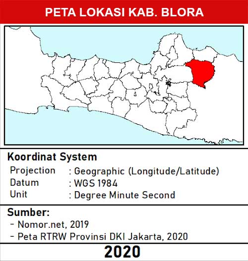 Peta lokasi kabupaten Blora
