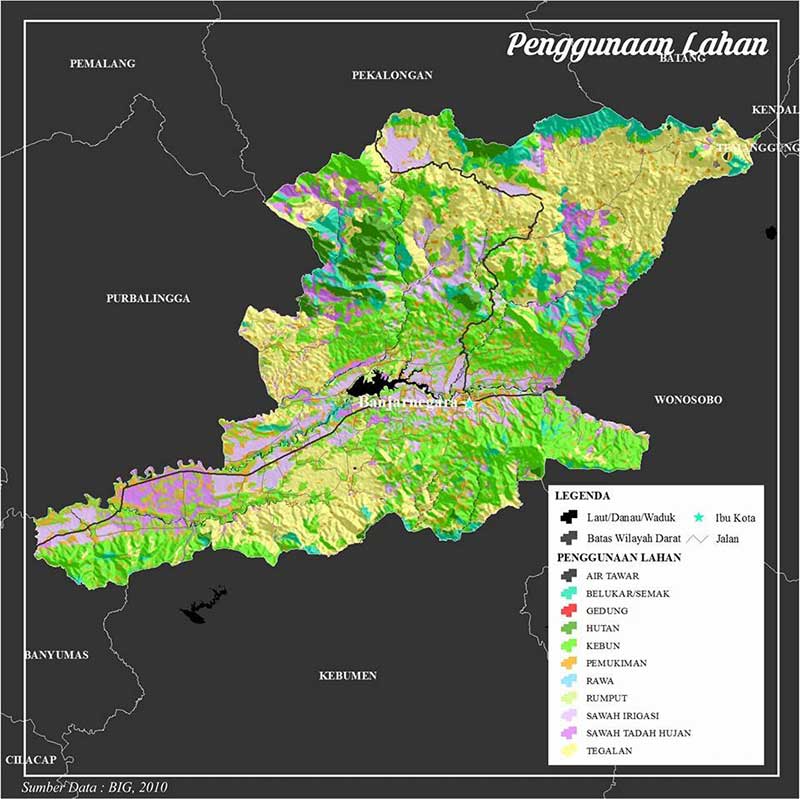 Peta penggunaan lahan Kabupaten Banjarnegara