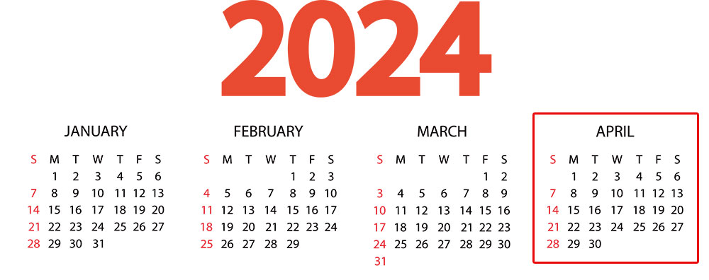 bulan april atau bulan ke 4 tahun 2024