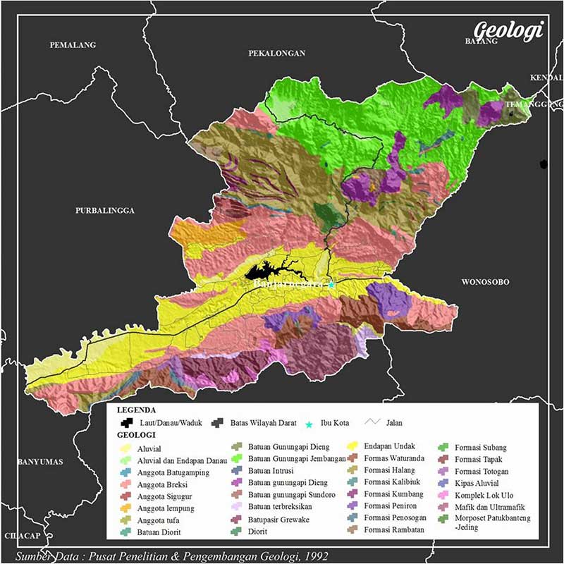 Peta gologi Kabupaten Banjarnegara