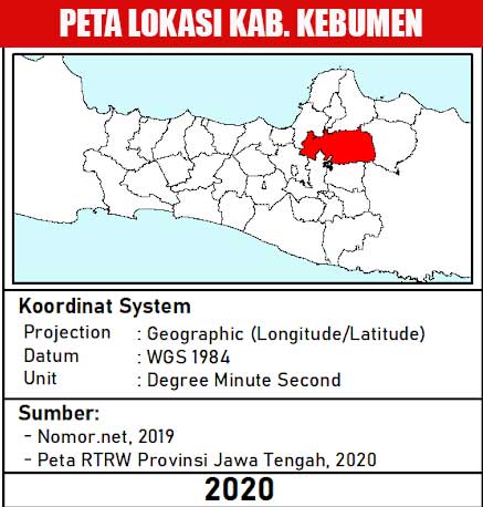 peta lokasi Kabupaten Kebumen
