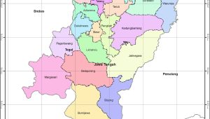 Peta Kabupaten Tegal lengkap 18 Kecamatan