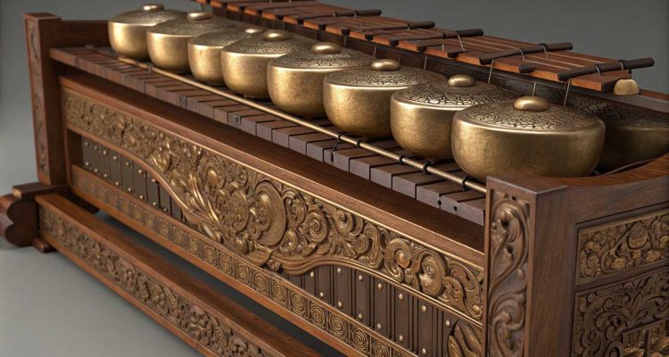 ilustrasi alat musik gamelan