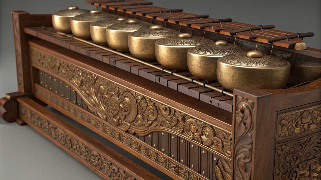ilustrasi alat musik gamelan